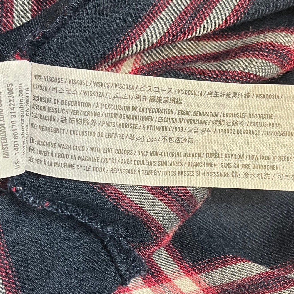 Abercrombie & Fitch Womens Soft Flannel Shirt Blue Red Plaid Long Sleeve XS‎ - Picture 7 of 8